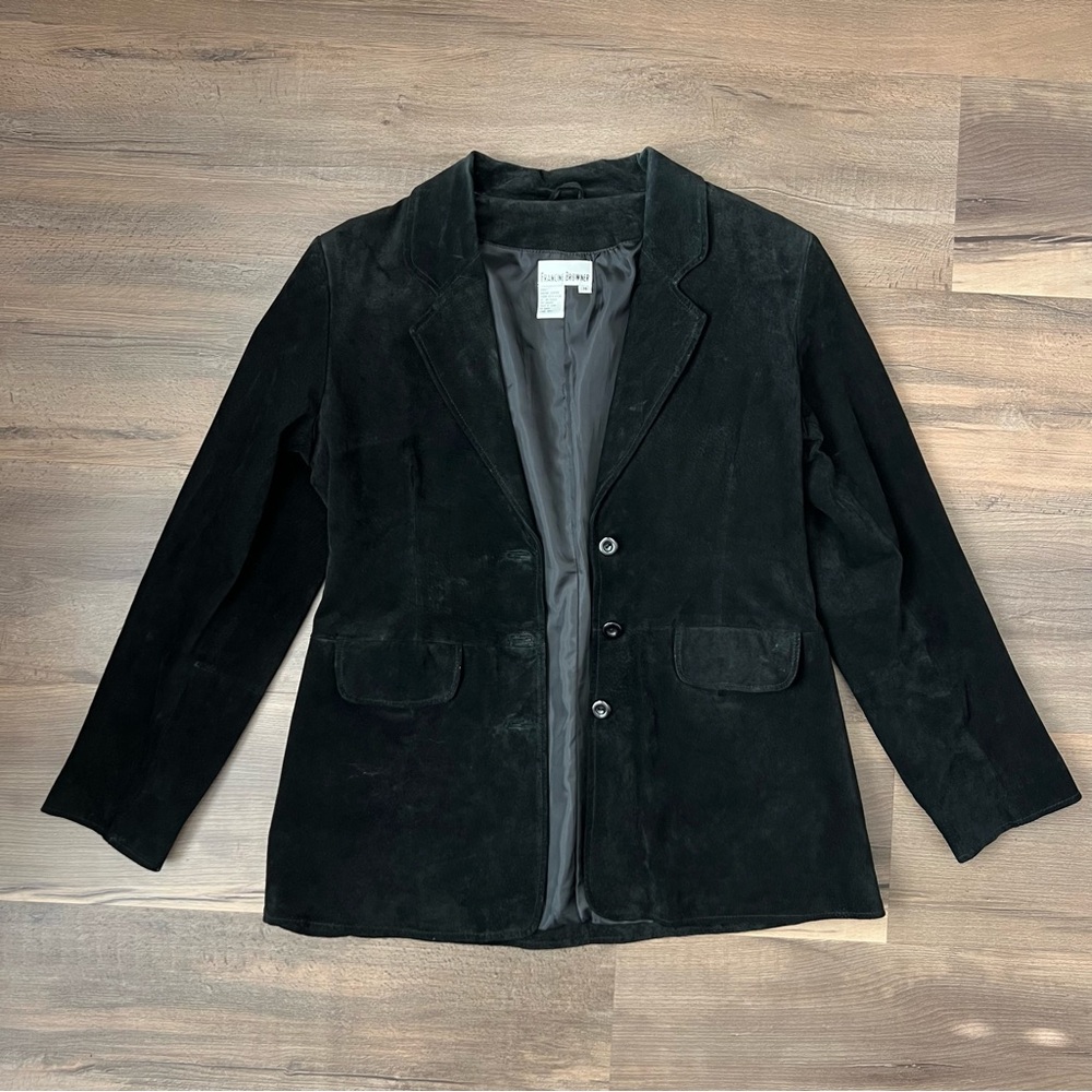 Vintage Francine Browner Women's Genuine Black Suede Jacket Size 14